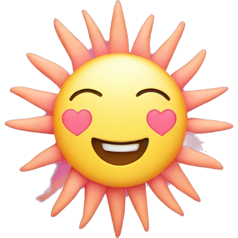 a single sun with pink hearts around it emoji