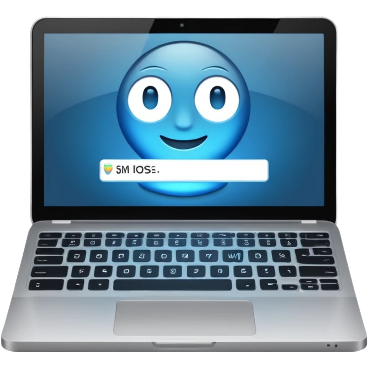 laptop with program code emoji