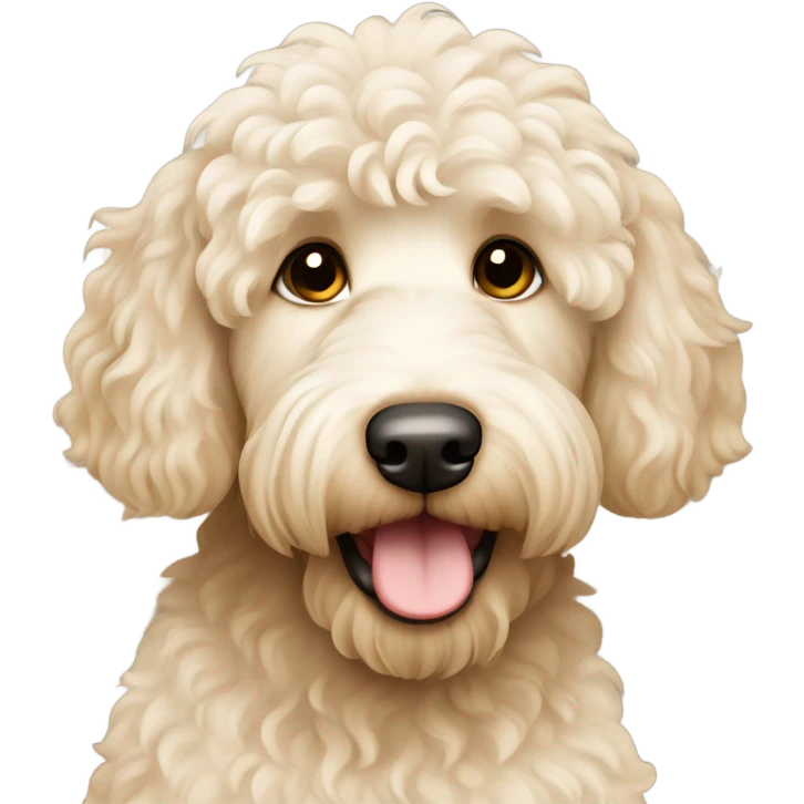 Cream color labradoodle dog  emoji