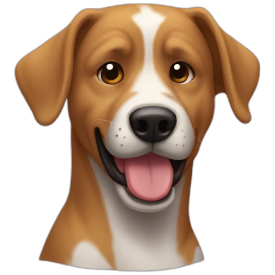 Un chien qui fait un fuke emoji