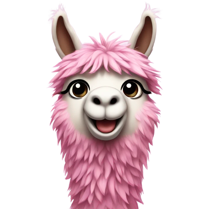 Cute pink lama emoji