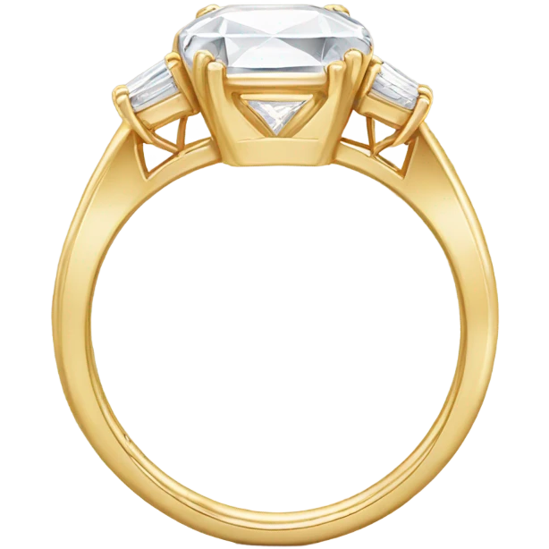 gold ring with a radiant cut diamond  emoji