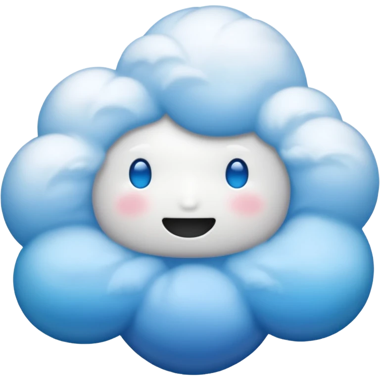 create a realistic emoji showing a cloud with blue gradient no face emoji