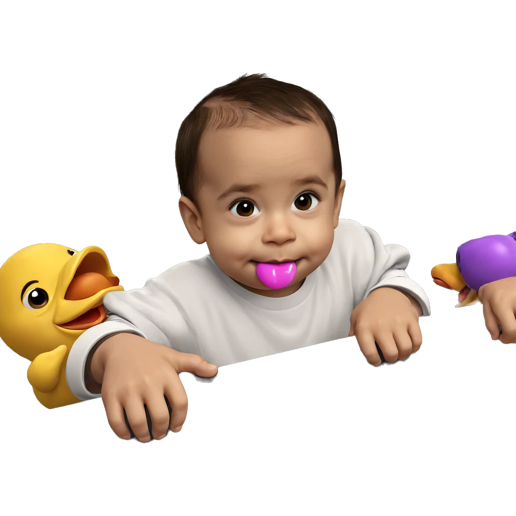 boy with rubber duck jewelry emoji