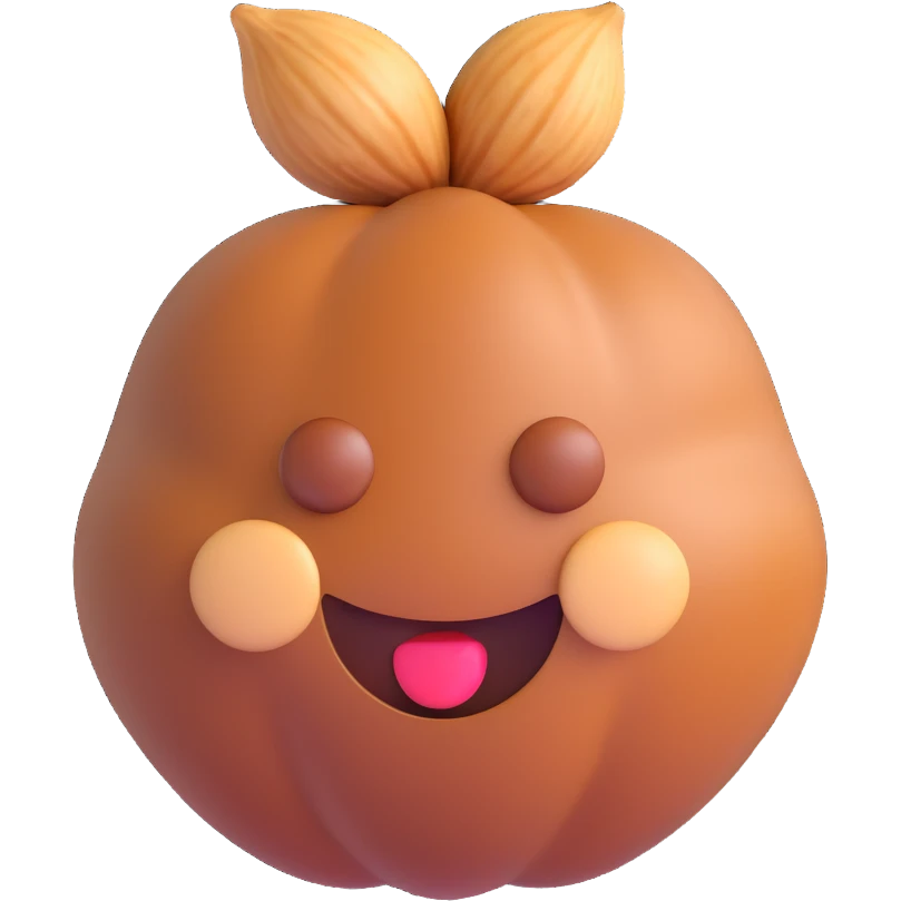 hazelnut, 3D emoji style emoji