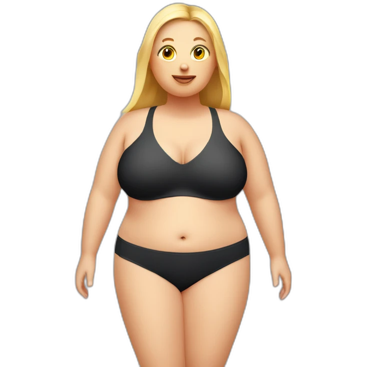 morbidly obese chic in swimsuit emoji