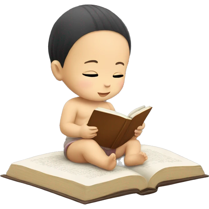 Japanese baby reading a book emoji
