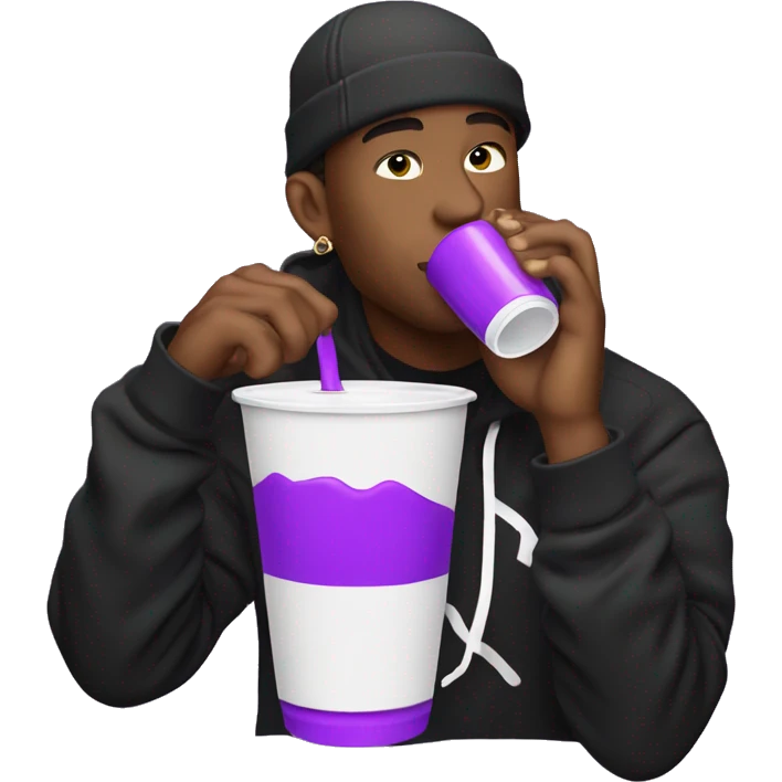 nettspend rapper sipping purple drink in white cup emoji