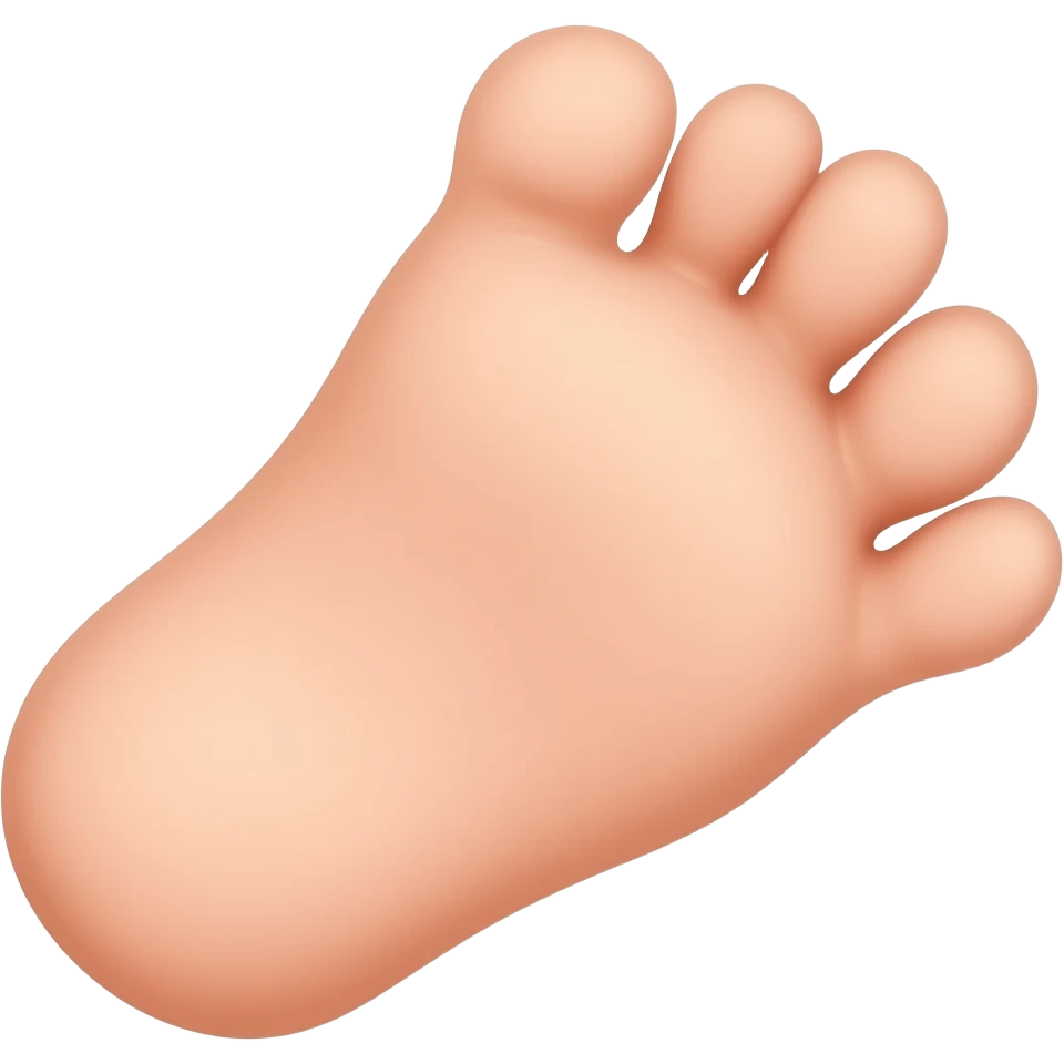 light pink baby foot with 5 toes emoji