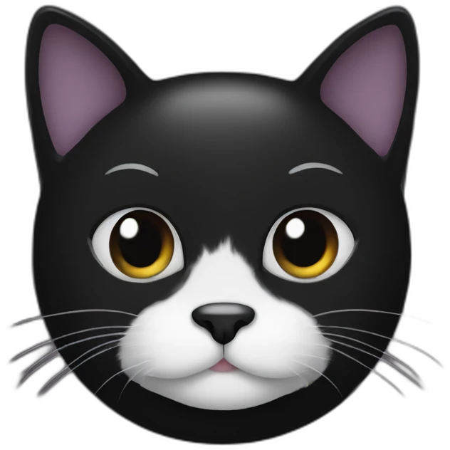 Black cat with a white mustache emoji