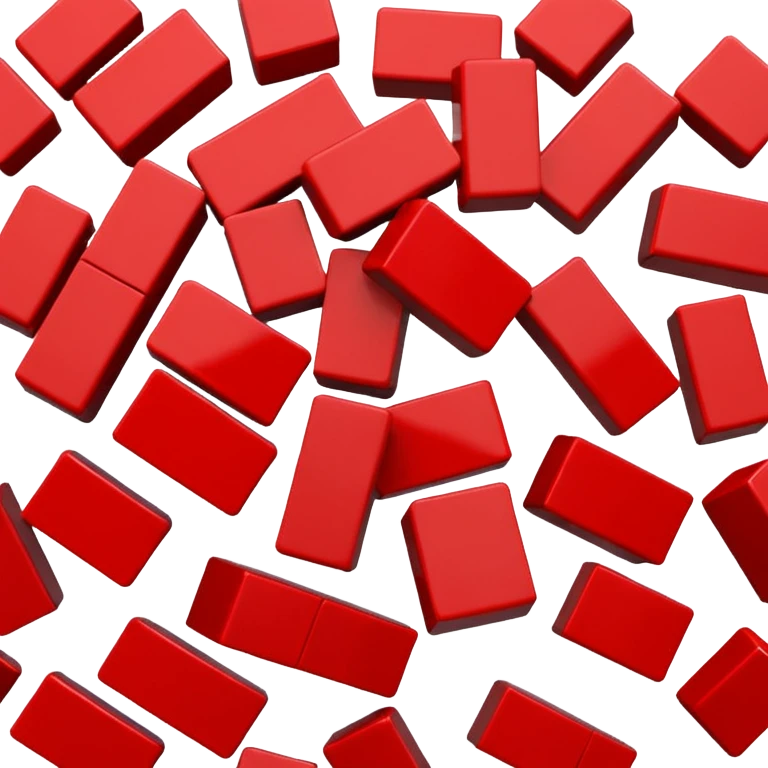 A big LEGO block broken into smaller pieces. emoji