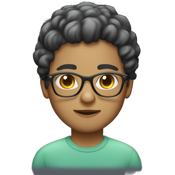 lighr skinned burnette with glasses on  emoji