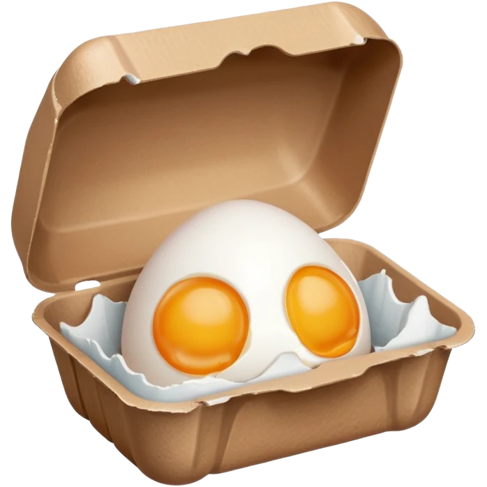 make a egg carton with only one egg inside to represent isolation. make the egg have a sad expression like a sad face with tears to communicate his worry emoji