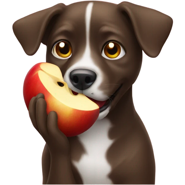 Dog eating an apple  emoji
