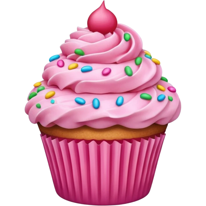 Cupcake with pink icing emoji
