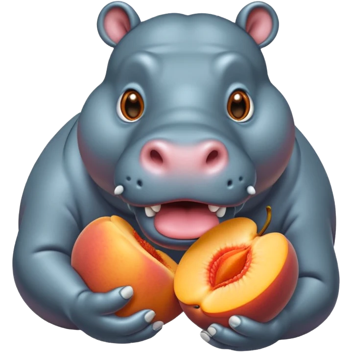 Hungry hippo eating peaches  emoji