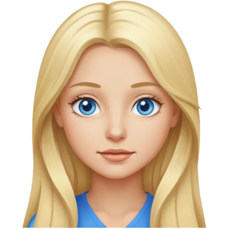 blonde woman blue eyes, long hair emoji