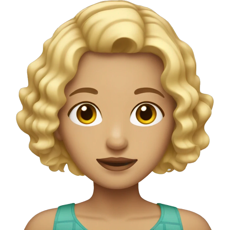 blonde girl with with wavy short bob hair  emoji