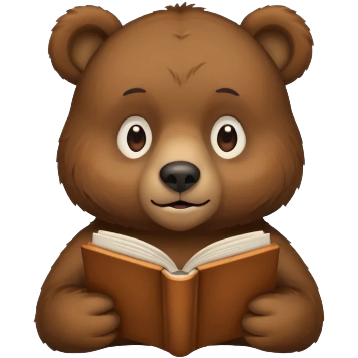 bear reading book emoji