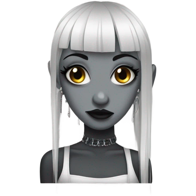 goth girl with fringe and piercings  emoji