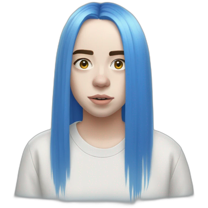 Billie eilish cheveux bleu emoji