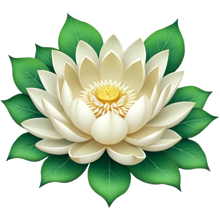 super big bouquet White Lotus, luxuriant, stem, leaf emoji