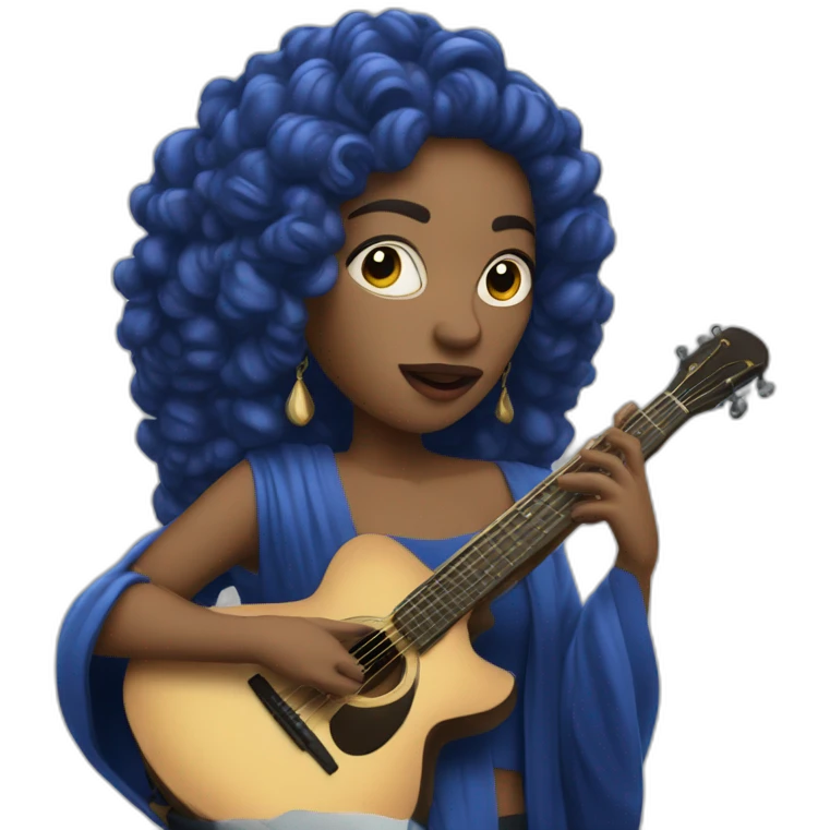 Chanteur bleu flûte emoji