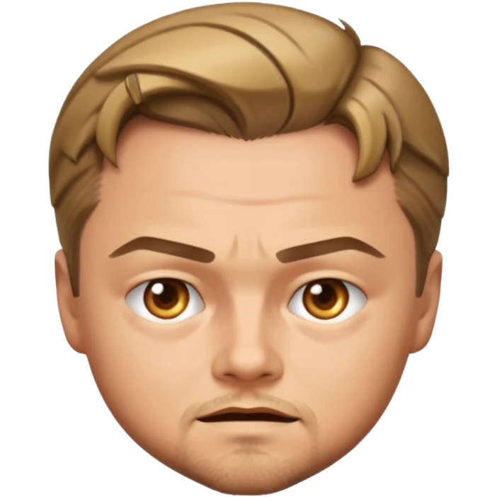 Leonardo DiCaprio emoji, expressive face, short hair emoji
