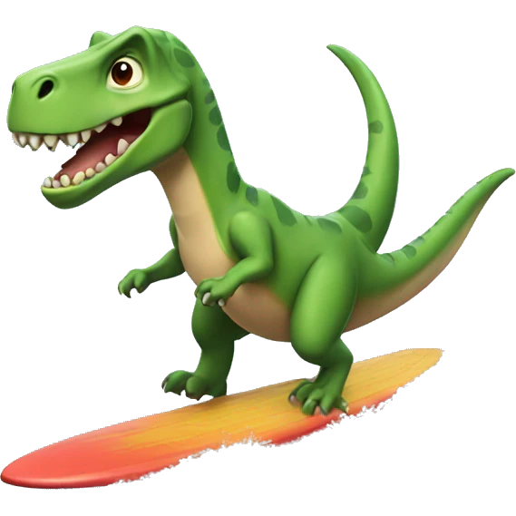 Dino surfing emoji