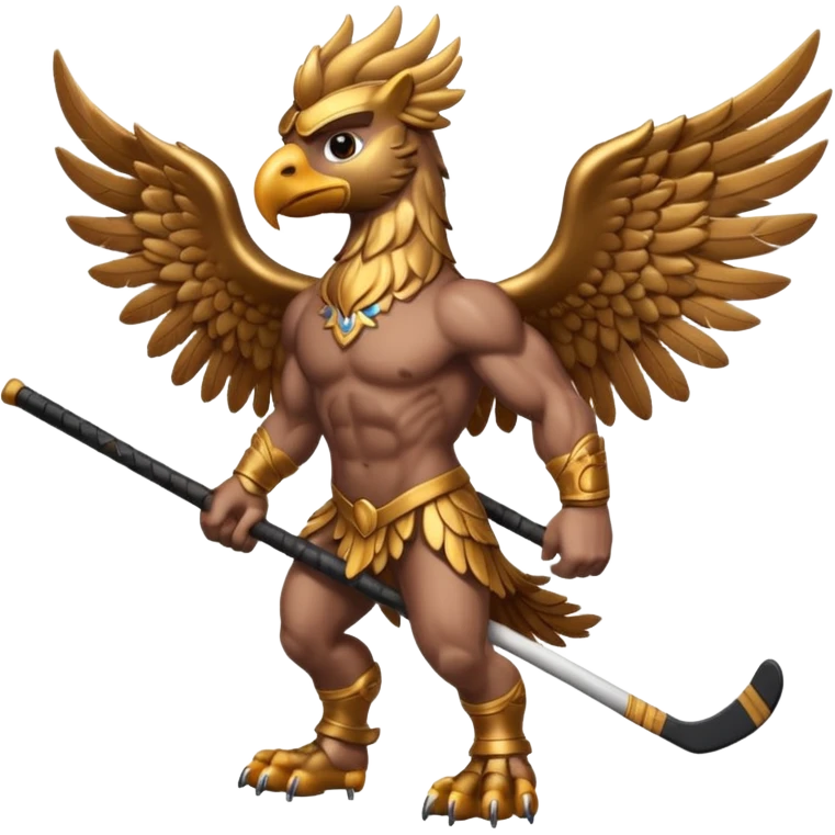 a griffin with a hockey stick emoji