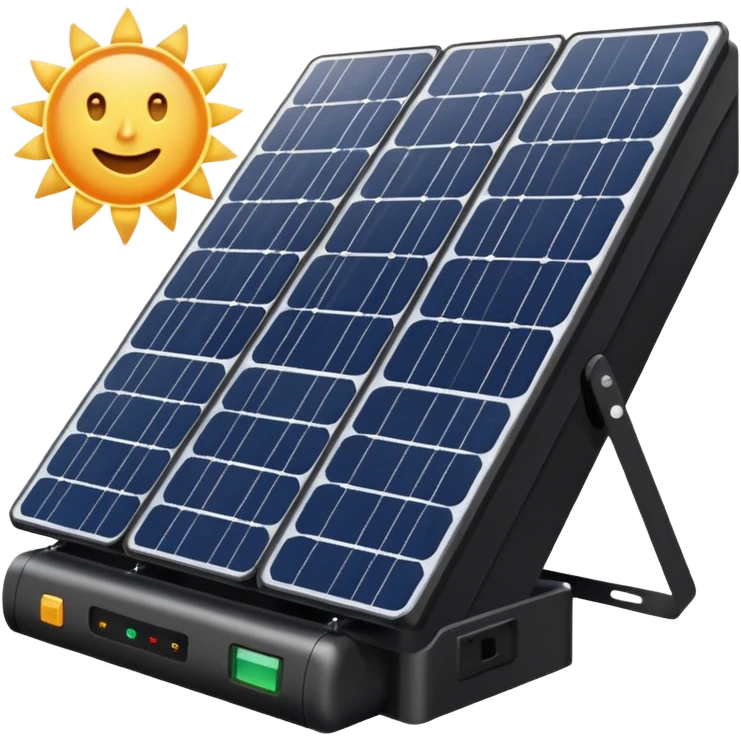 Solar panel array with an inverter and battery Bank emoji