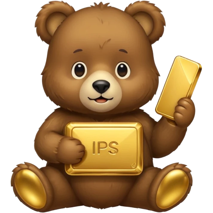 Cute bear with a gold bar emoji