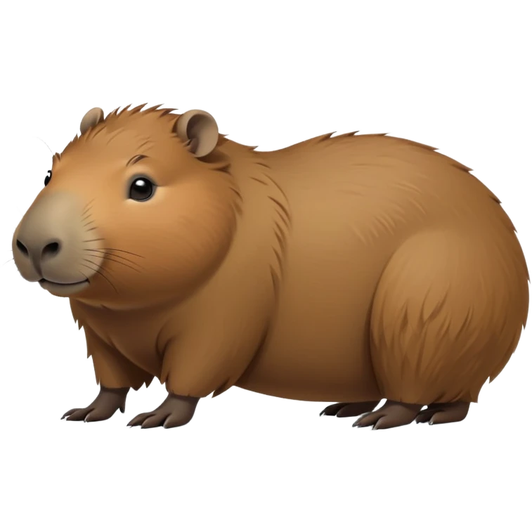 cinematic-capybara-realistic-full-body-on-all-fours-emoji,-plump-and-relaxed-body-soaking-in-the-warm-sun,-short-brown-fur-slightly-ruffled,-head-tilted-dramatically,-calm-expressive-eyes-exuding-serene-wisdom,-simplified-yet-realistic emoji