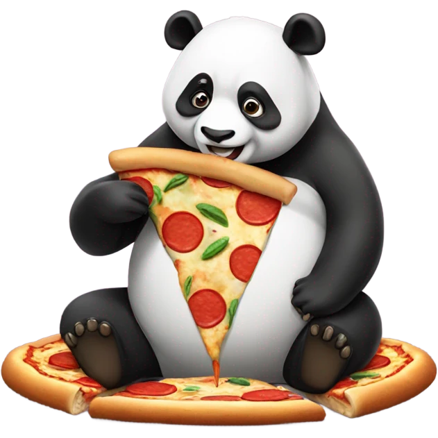 panda eating pizza emoji