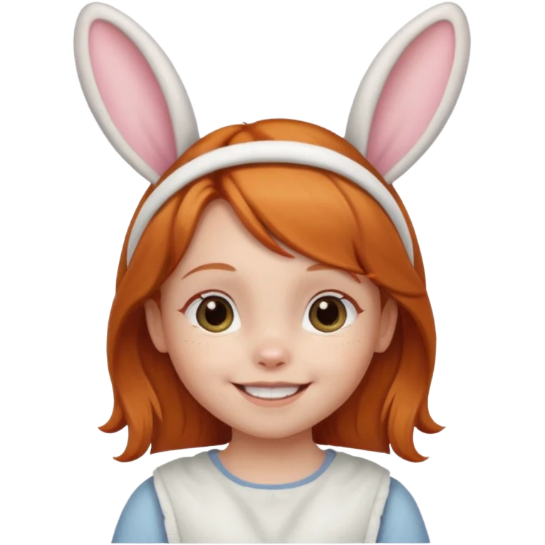 bunny ear wearing ginger small kid emoji