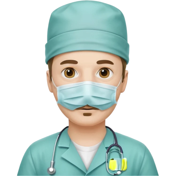 mustached doctor with surgery hat emoji