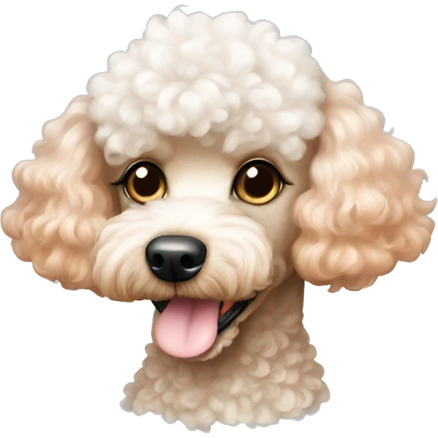 white/peach haired mini poodle emoji