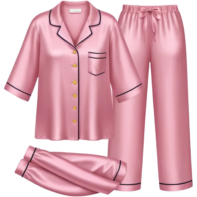 Light pink silk pyjamas set emoji