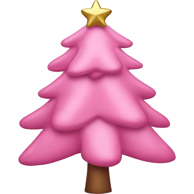 Pink Christmas tree with bows emoji