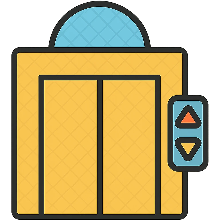 minimal elevator emoji, color outline style, no text emoji