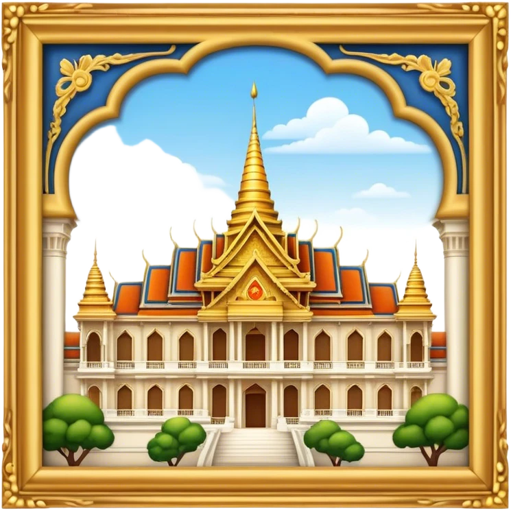Cinematic Realistic Grand Palace Landmark Emoji, showcasing opulent palace architecture rendered with rich textures and regal, dynamic lighting. emoji