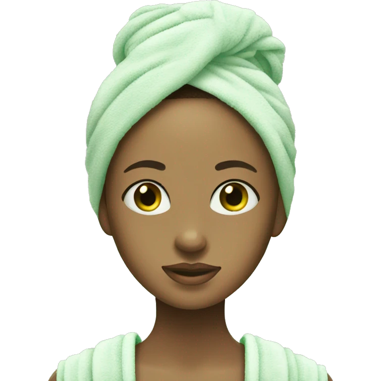 girl with cucumbers on her eyes and a towel on her hair emoji