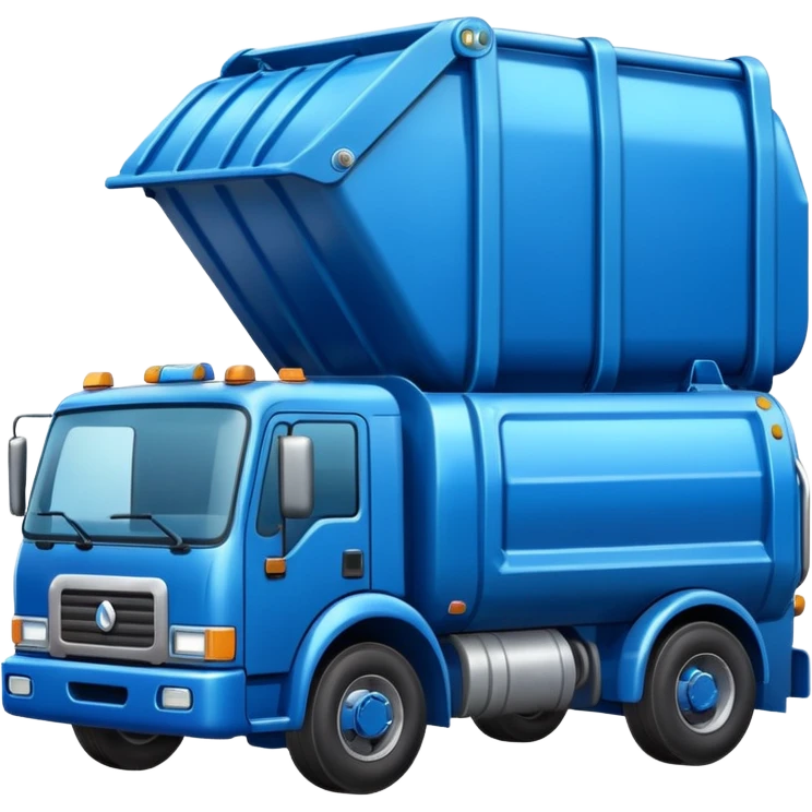 blue garbage truck emoji