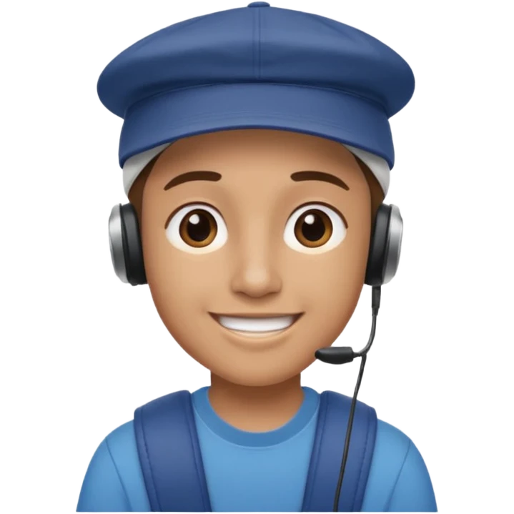 Make me a twin wearing a cap while listening to a song emoji