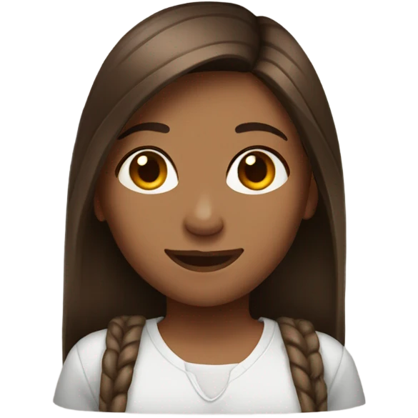 girl with straight brown hair and dimples emoji