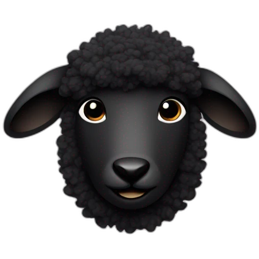 a person with a black lamb head and black wool emoji