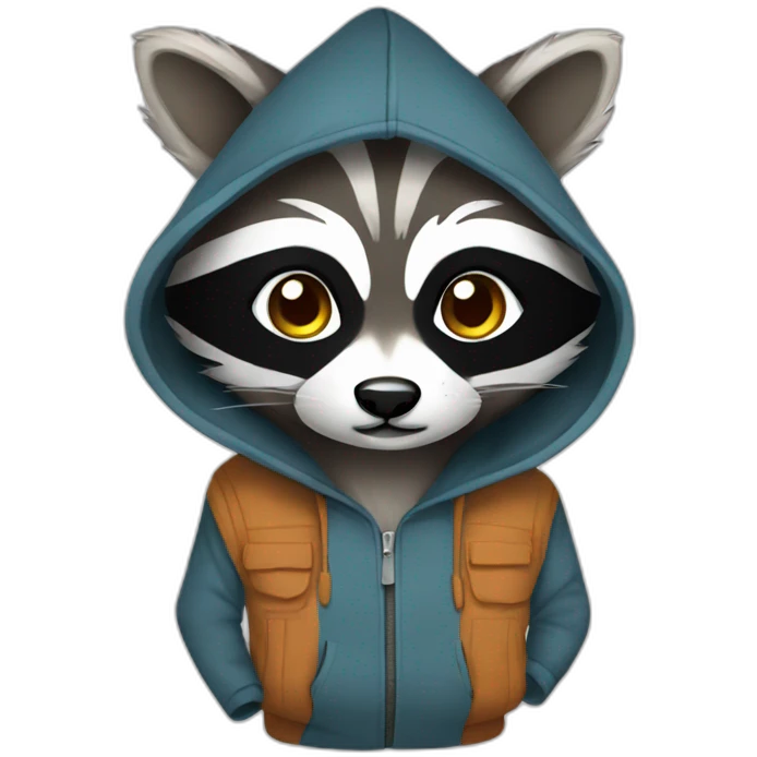 raccoon in hoodie emoji