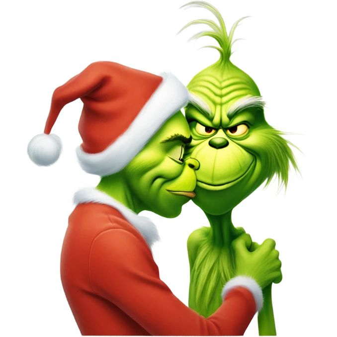 the grinch kissing the grinch emoji