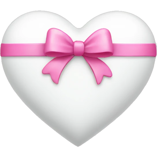white heart with pink bow emoji