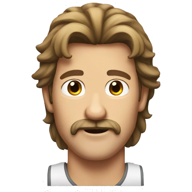 The most australian guy having a brown mullet and moustache  emoji